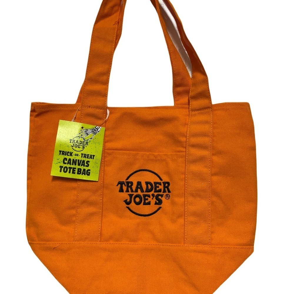 Trader Joe's Orange Trick or Treat Canvas MINI Tote Bag